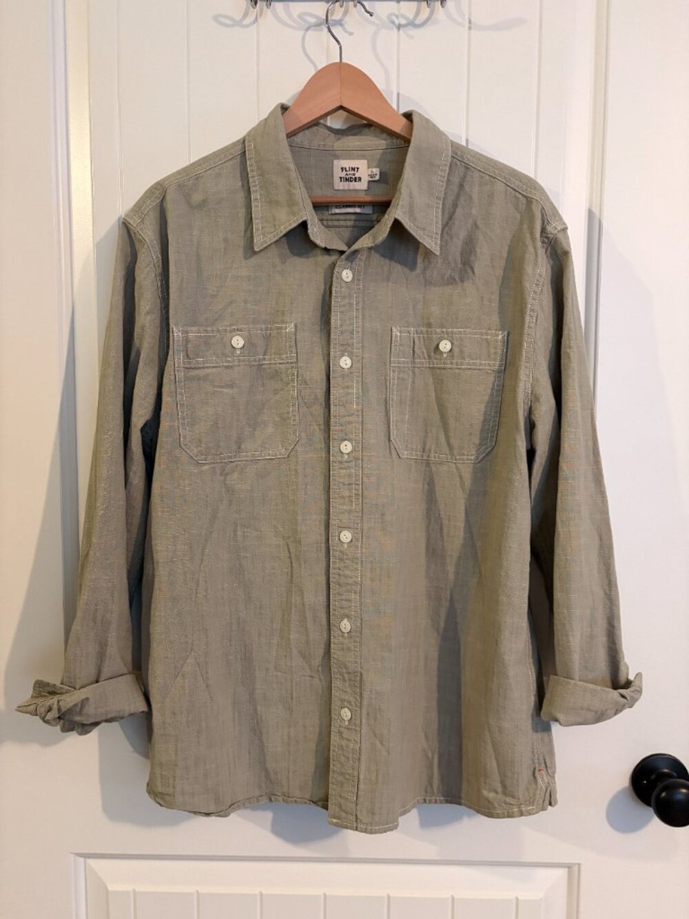 Chambray Utility Shirt - Flint and Tinder - Picture 2 of 6
